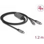 USB kabelis DeLOCK 81271 1.2 m USB C 2 x USB C melns pelēks