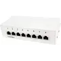 LogiLink Patch Panel Desktop - Patch Panel - sienas montāžai - RJ-45 X 8 - Gaiši pelēks, RAL 7035