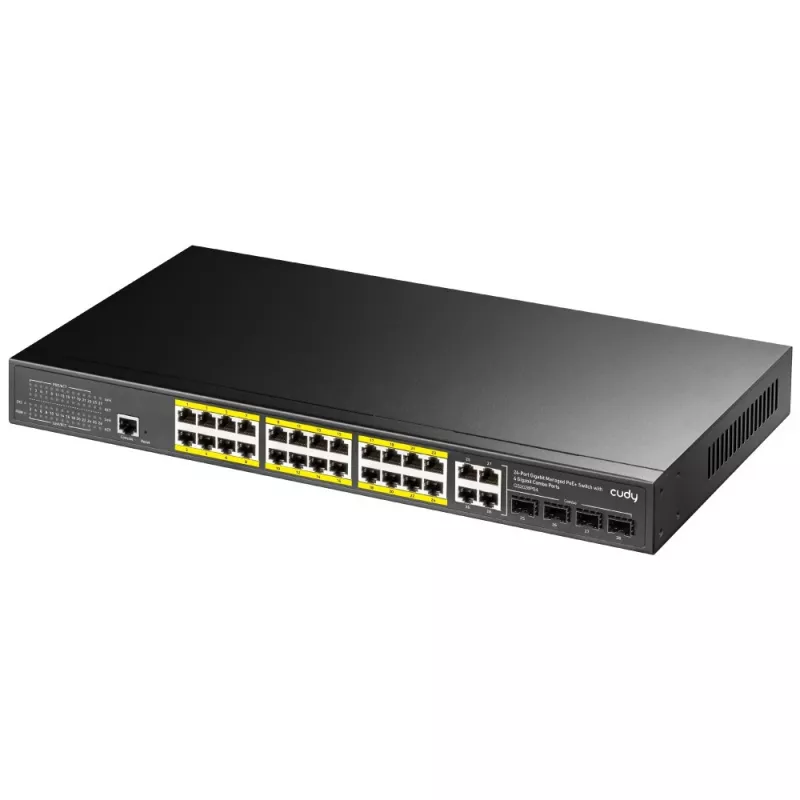 Pārvaldāms komutators Cudy GS2028PS4 L2 Gigabit Ethernet 24 porti PoE 1U melns