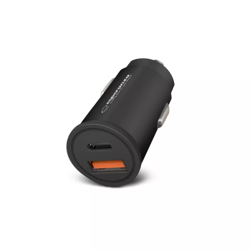 Auto USB lādētājs ESPERANZA EZC111K, 20W (USB-C PD 20W + USB-A QC3.0), 12–24V ieeja, melns