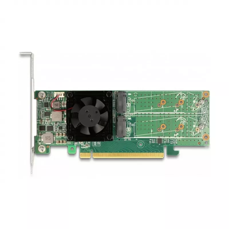 DeLOCK PCI Express x16 karte ar 4 iekšējiem NVMe M.2 Key M slotiem - zema profila formas faktors