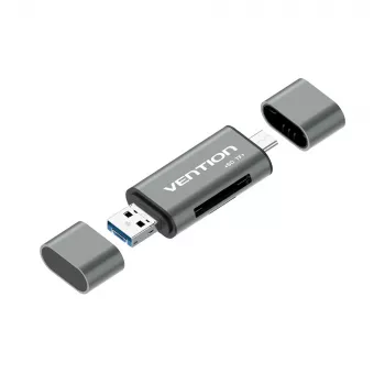 Vention USB3.0 daudzfunkciju karšu lasītājs pelēks metāla tipa
