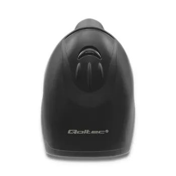 Rokas svītrkodu lasītājs QOLTEC 50868 — 1D/2D lāzera skeneris, USB vadu un bezvadu, darba attālums 600 mm, melns