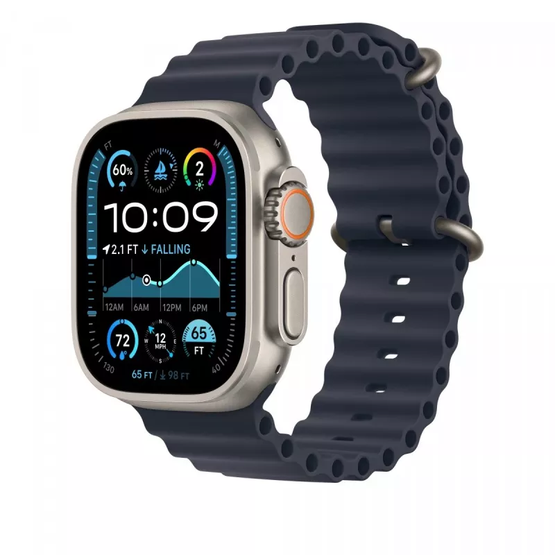 Band Apple 49mm Navy Ocean Band pagarinājums dabīgā titāna apdarē
