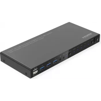 ROLINE KVM slēdzis 4-virzienu USB+ HDMI 4K60+ 3xUSB Audio - KVM slēdzis - 3-portu (14.01.3428)