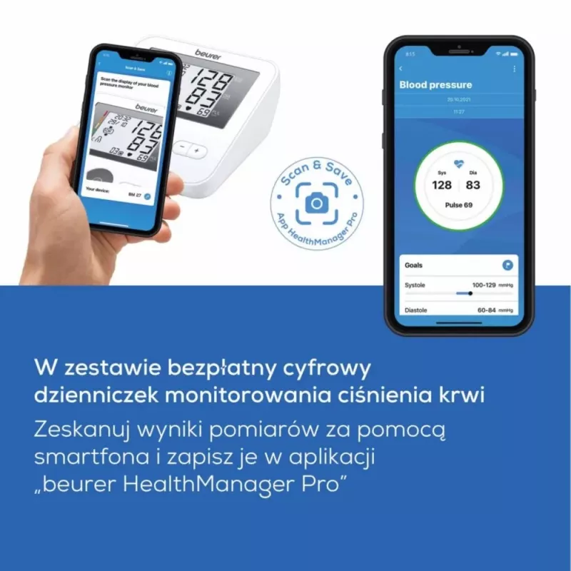 Asinsspiediena mērītājs Beurer BM27 automātiska mērīšana ar LCD displeju