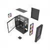 PC Case GEMBIRD Fornax 4300 Midi Tower ATX, rūdīts stikls, 2x3.5 collu nodalījumi, 3x2.5 collu nodalījumi, ARGB ventilatoru atbalsts, USB 3.2 Gen1