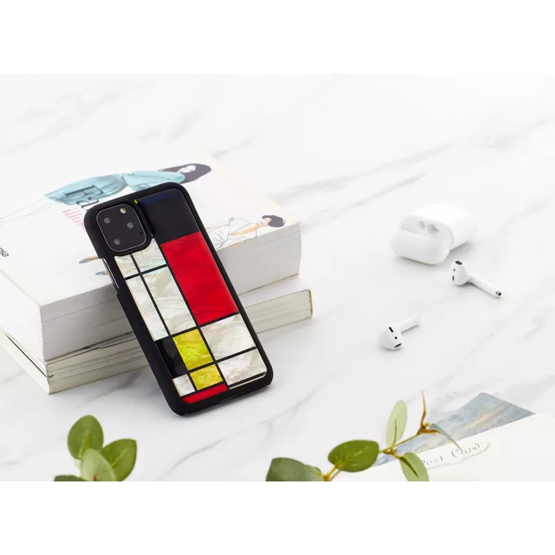 Viedtālruņa maciņš iKins iPhone 11 Pro Mondrian Melns — aizsargapvalks, ciets apvalks, precīzi izgriezumi