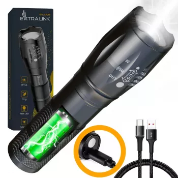 Rokas lukturis Extralink EX.30707 melns SMD LED 10 W USB