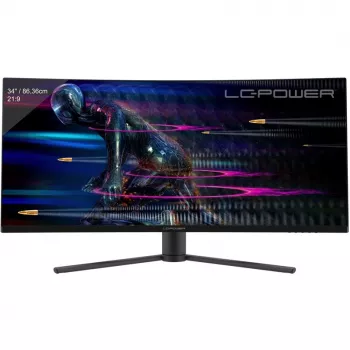 LC-Power LC-M34-UWQHD-165-C datora monitors 86,4 cm (34 inch) 3440 x 1440 pikseļi UltraWide Quad HD melns - sarkans (LC-M34-UWQHD-165-C)