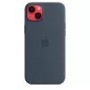 Silikona maciņš Apple iPhone 14 Plus MagSafe Storm Blue