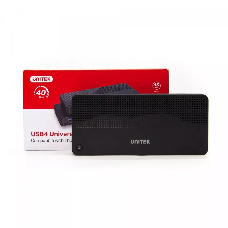 Dokstacija UNITEK D1079A USB4 vadu melna 100W barošanas padeve