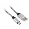 Kabelis USB 2.0 Type-C vīriešu - C vīriešu 1,0m melns-sudrabs