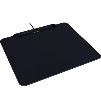 Razer | Bezvadu uzlādes spēļu peles paliktnis un poga, cietā versija | HyperFlux V2 bezvadu uzlādes sistēma | Spēļu peles paliktnis | 360 x 311 mm | Melns