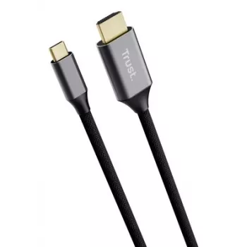 USB-C uz HDMI kabelis TRUST CALYX 25630, 4K (3840x2160), 2 m, melns, tēviņš–tēviņš
