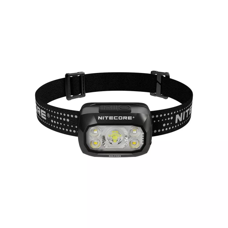 Galvas lukturis Nitecore NU30 — kompakts valkājams LED galvas lukturis, līdz 500 lūmeniem, vairāki izejas līmeņi, sarkanās gaismas režīms