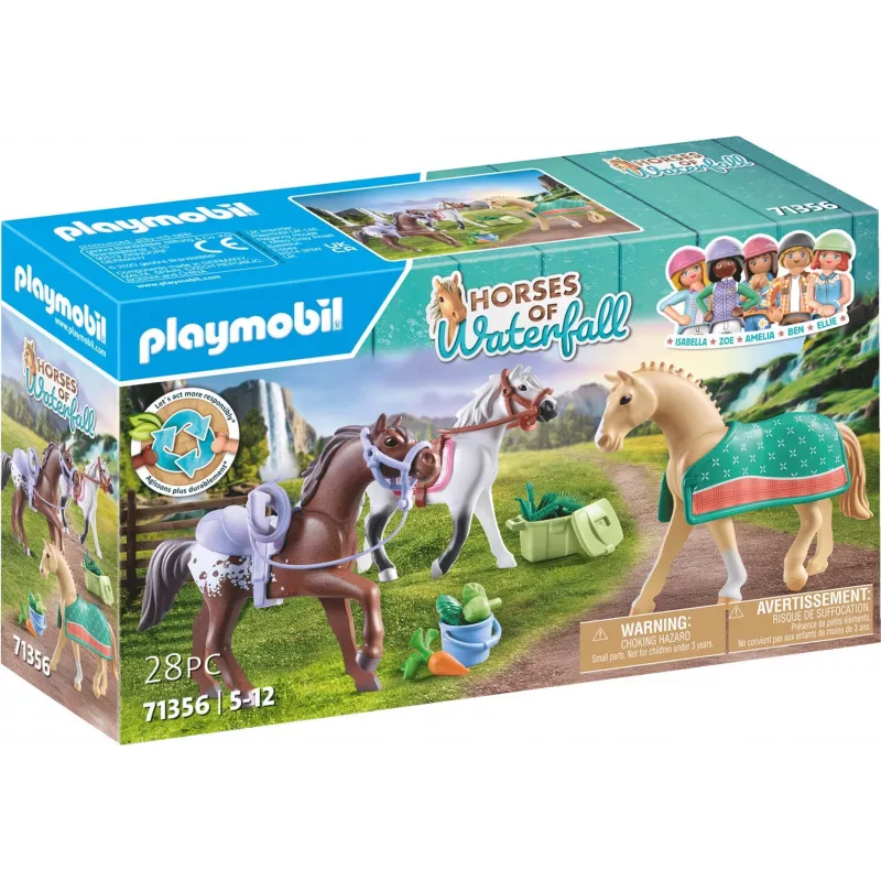Playmobil 71356 Horses of Waterfall - Trīs zirgi ar segliem