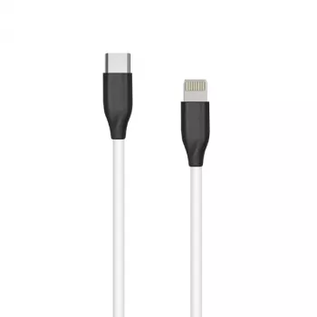 Silikona kabelis USB Type C–Lightning, 2m (balts)