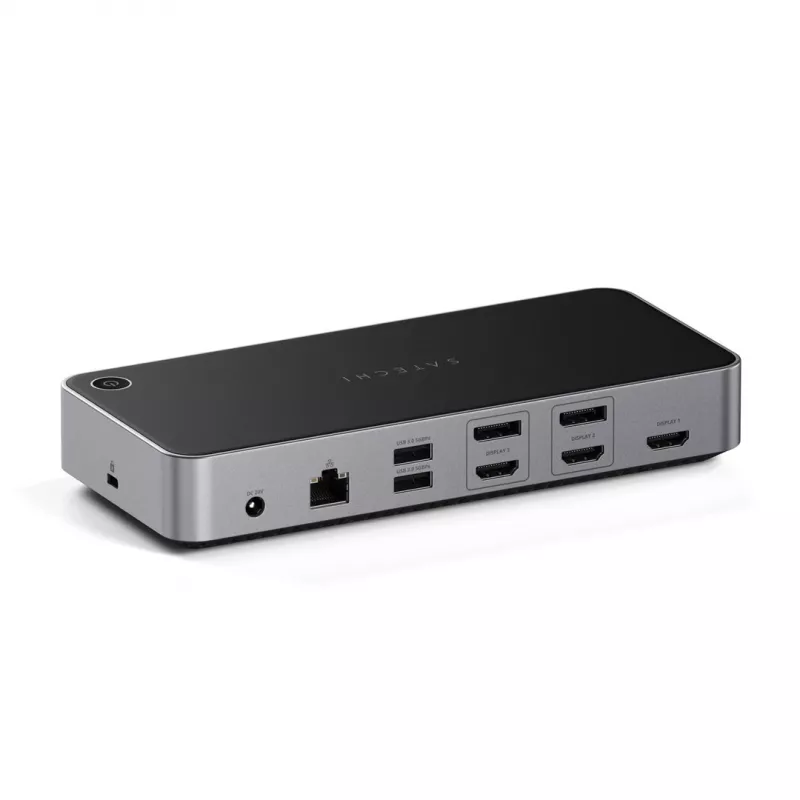 Satechi Triple 4K Display Wired Dock Melns Silver 4K Ultra HD 60 Hz