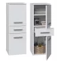 Vannas istabas uzglabāšanas skapis Top e Shop NEL V DDS BIEL — brīvi stāvošs 300×300×850 mm, 3 plaukti, balts