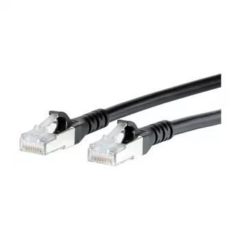 METZ CONNECT TP-komutācijas kabelis ISO/IEC Cat.6 AWG26 2x RJ45 0,5m melns