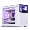 Datora korpuss Jonsbo D31 STD balts — Midi Tower, tērauds, rūdīts stikls, Micro-ATX/ITX/DTX, 2×2,5 collas + 1×3,5 collas, GPU līdz 400 mm, CPU dzesētājs 168 mm