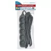 Sadales kontaktligzda ESPERANZA ELK208K — 5 ligzdas, 3 m kabelis, melna