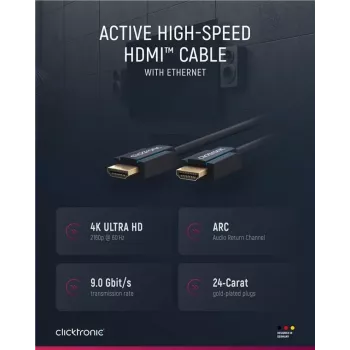 ClickTronic 39085 HDMI kabelis 20 m HDMI A tips (standarta) melns (39085)