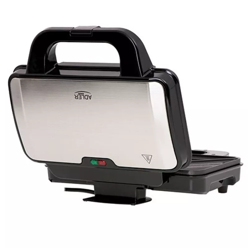 Sviestmaižu automāts Adler AD 3043, 1300 W, nepiedegošas plāksnes, 2 sviestmaizes, 285×152 mm cepamā virsma, melns