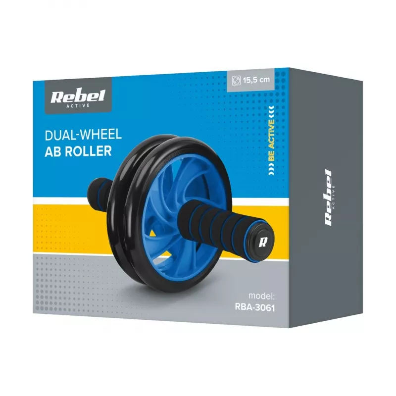 REBEL ACTIVE Dubultais ritenis, veltnis vēdera vingrinājumiem AB Wheel