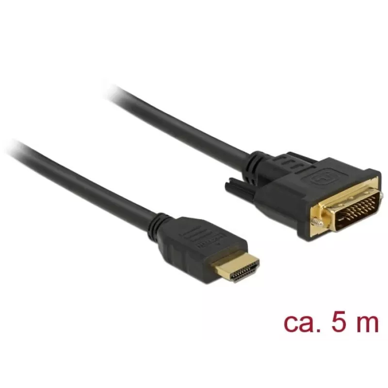 Video kabeļa adapteris DeLOCK 85656 5 m HDMI Type A DVI melns