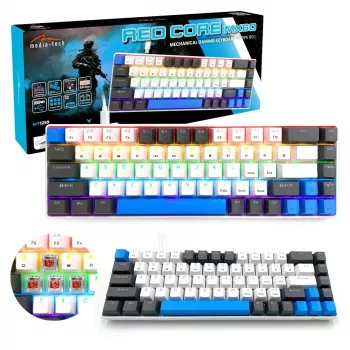 Mehāniskā tastatūra MEDIA-TECH MT1259 Red Core MX60, 60% formas faktors, CHERRY MX Red slēdži, RGB fona apgaismojums, USB, augsta profila taustiņi