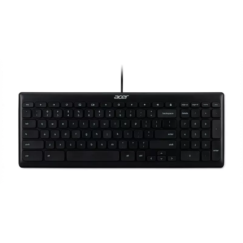 Vadu USB tastatūra Acer GP.KBD11.04F — Pilna izmēra QWERTY US International, melna, 1,45 m kabelis