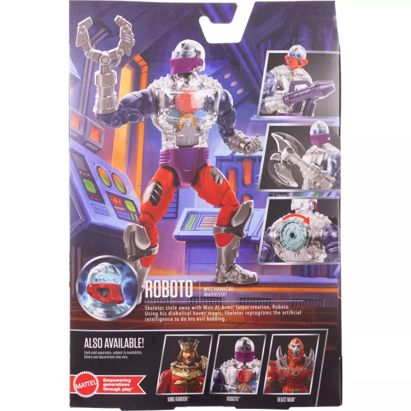 Action figure MATTEL MotU Masterverse Core Roboto JBP78 – kolekcionējama 6 collu mēroga figūra