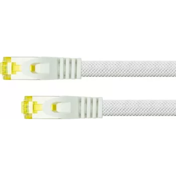 Python sērijas RJ45 pieslēguma kabelis ar Cat.7 izejvielu - Aizsargs fiksatoram (RNS) un neilona pinums - S/FTP - PiMF - halogēnbrīvs - 500MHz - OFC - balts - 25m (8070PY-250W)
