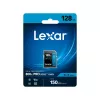 SDXC atmiņas karte Lexar 128GB UHS-I 800xPRO Class 10 U3 V30 — 150 MB/s lasīšana, 45 MB/s rakstīšana, melna
