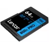 SDXC zibatmiņas karte Lexar 64 GB UHS-I 800xPRO — Class 10, U3, V30, 150 MB/s
