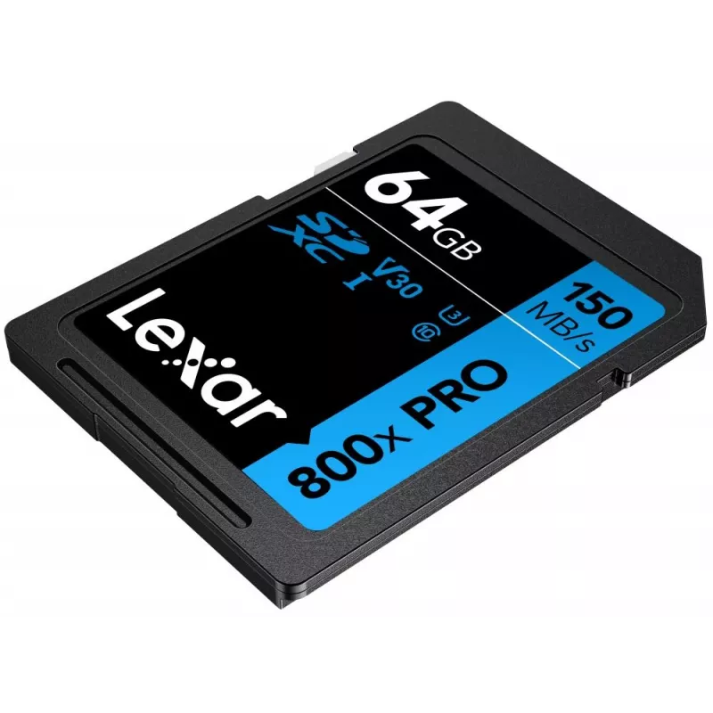 SDXC zibatmiņas karte Lexar 64 GB UHS-I 800xPRO — Class 10, U3, V30, 150 MB/s