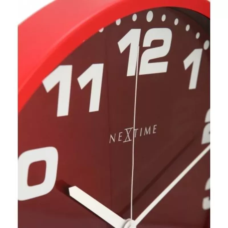 NeXtime pulkstenis 3053ro Dash Red, Ø35 cm, sienas, sarkans/sudrabs