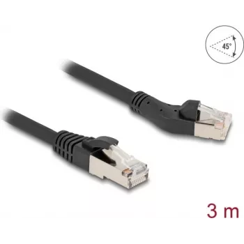Tīkla kabelis DeLOCK RJ45 Cat.8.1 45° kreisais leņķa līdz taisns 3 m melns