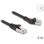 Tīkla kabelis DeLOCK RJ45 Cat.8.1 45° kreisais leņķa līdz taisns 3 m melns