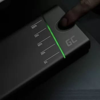 Pārnēsājamais akumulators zaļa Cell PowerPlay Ultra 26800 mAh, 128 W izeja, Quick Charge 3.0, 2x USB-C, 2x USB-A, grafīta