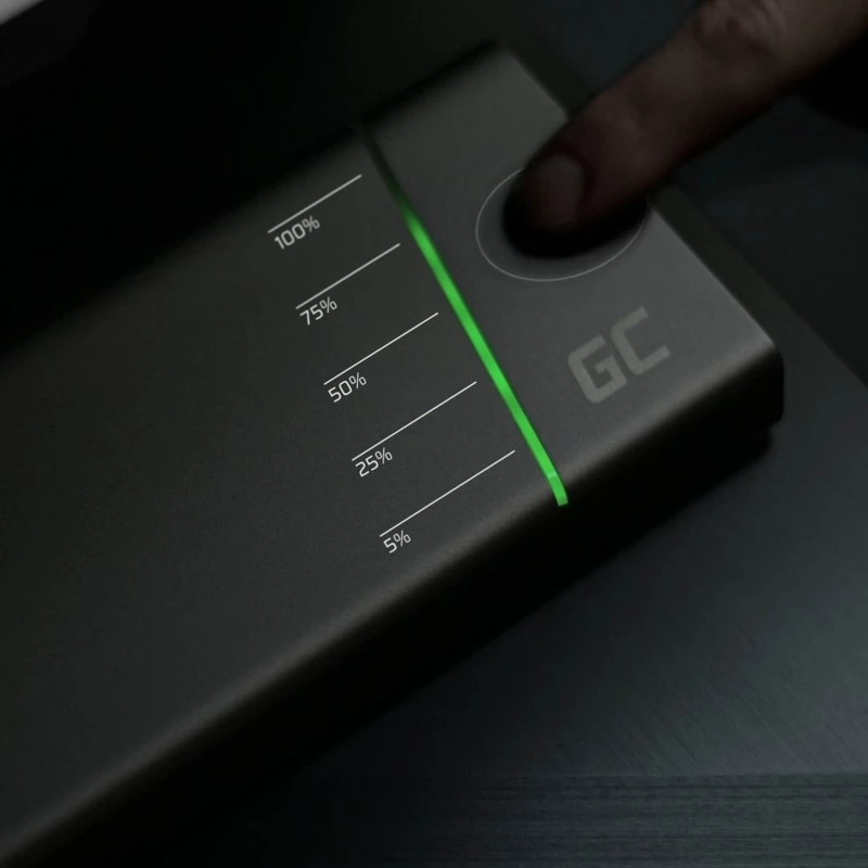 Pārnēsājamais akumulators zaļa Cell PowerPlay Ultra 26800 mAh, 128 W izeja, Quick Charge 3.0, 2x USB-C, 2x USB-A, grafīta