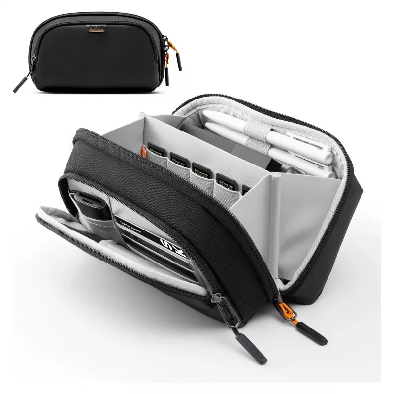 Kabeļu soma Inateck AB03011 melna — organizatora somiņa 23,5×14×9,5 cm