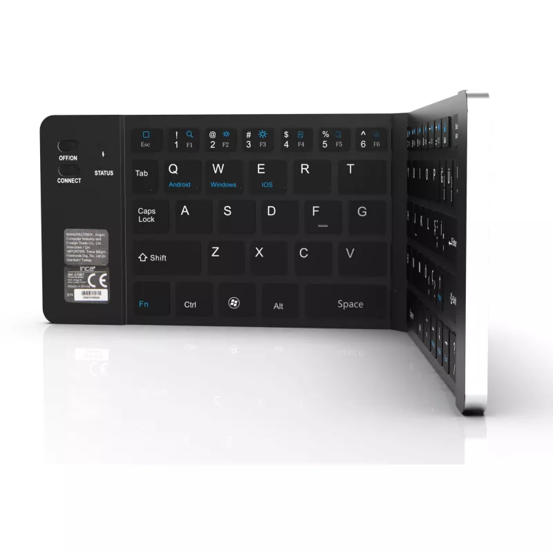 Bezvadu tastatūra Inca IBK-579BT Bluetooth 66 taustiņi metāliski sudrabota