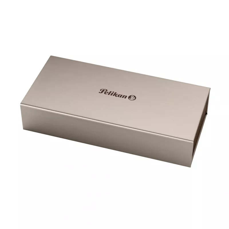 Pelikan M200, melna, zelta, iebūvēta uzpildes sistēma, sveķi, zelta, slīpraksta spalva, zelta, nerūsējošais tērauds