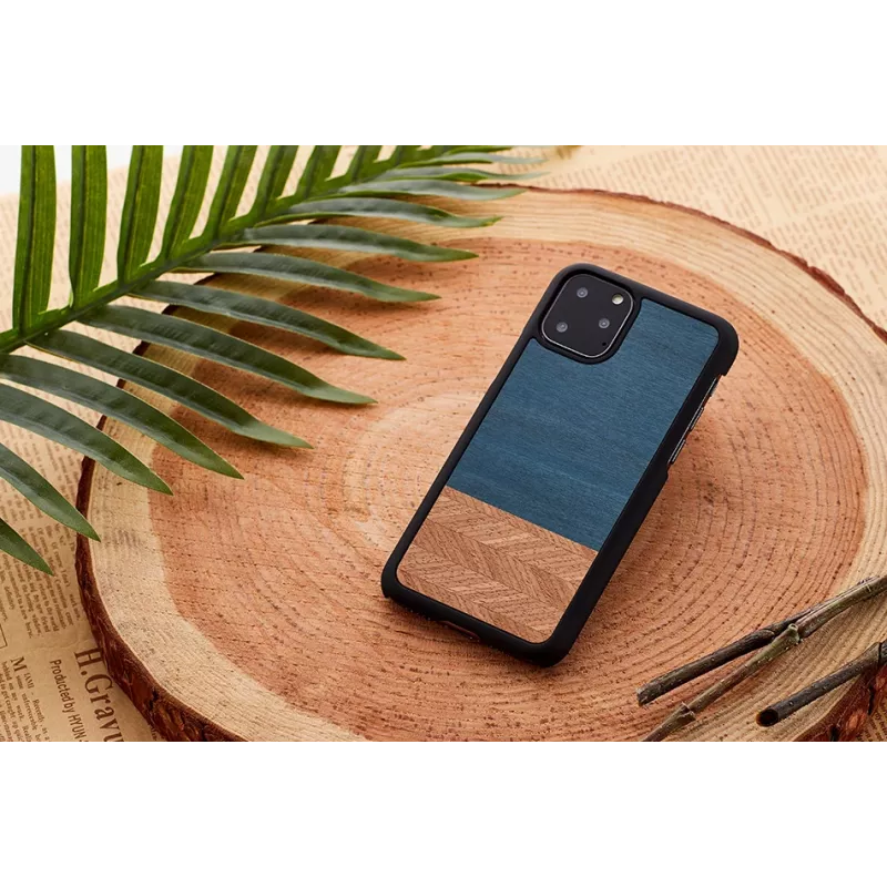 Telefona maciņš man and wood iPhone 11 Pro Max — džinsa melns aizsargpārvalks