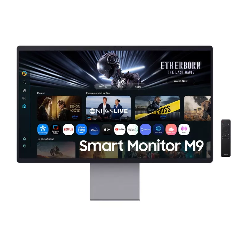 Samsung M90SF datora monitors 81,3 cm (32 colli) 3840 x 2160 pikseļi 4K Ultra HD OLED Sudrabs