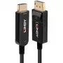 Lindy 10m optiskās šķiedras hibrīda kabelis DisplayPort 1.2 uz HDMI 18G