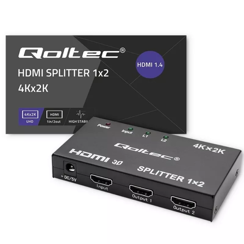 Aktīvs HDMI sadalītājs 2 x HDMI 4Kx2K, 3,4 Gbps